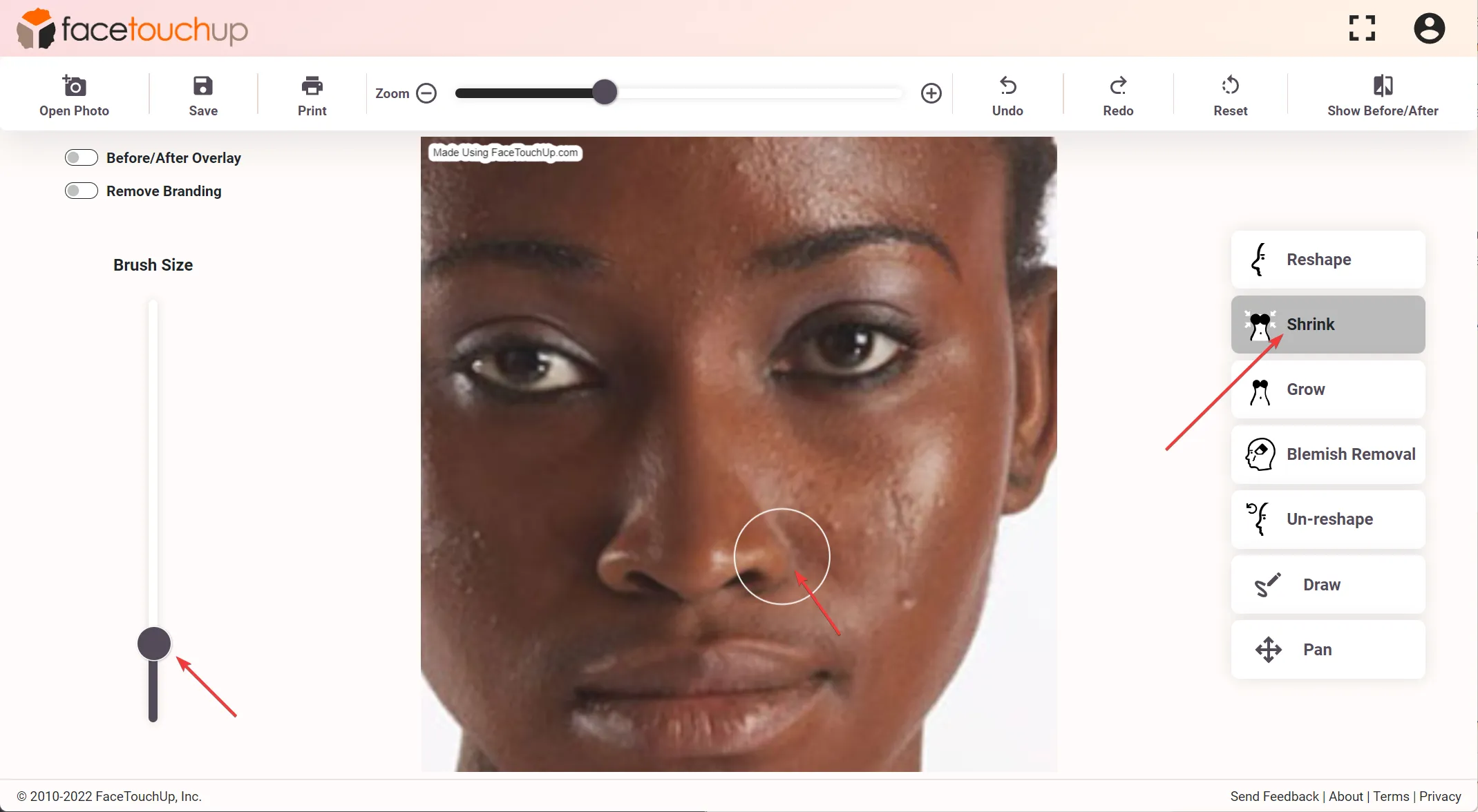 FaceTouchUp rhinoplasty simulator - Step 10: Save your rhinoplasty simulation