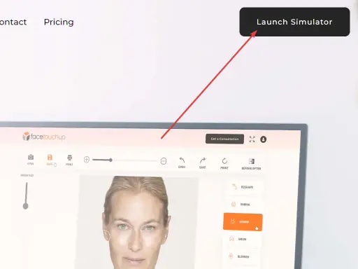 Launching FaceTouchUp plastic surgery simulator application